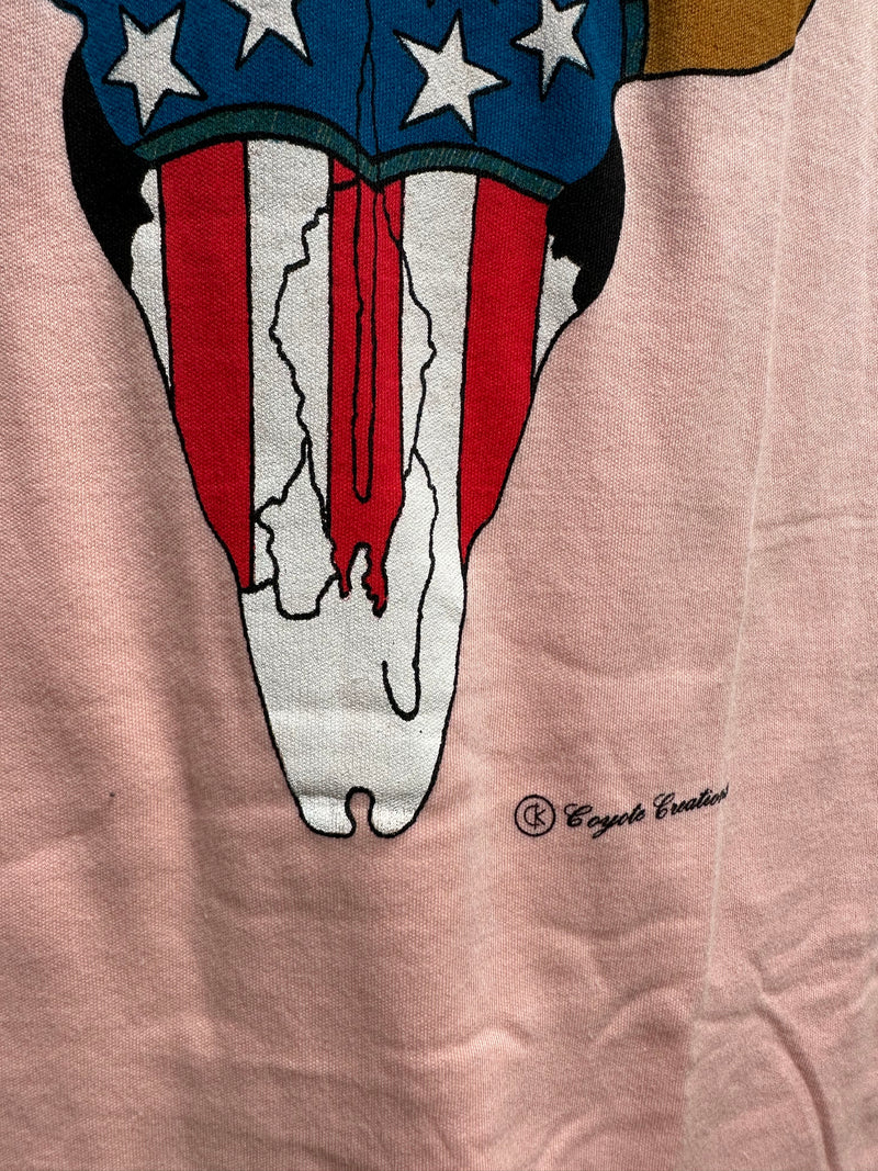 Peach USA Bison Skull by Coyote Creations