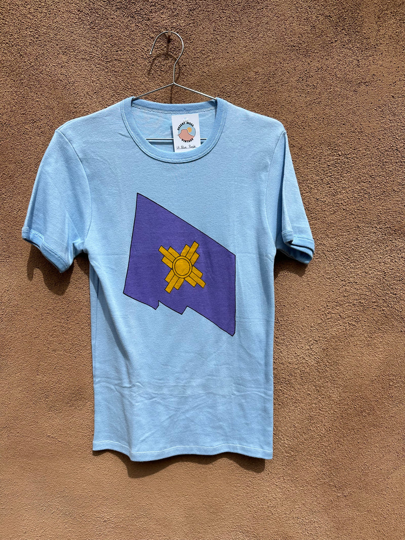 Light Blue New Mexico Purple Flag T-shirt