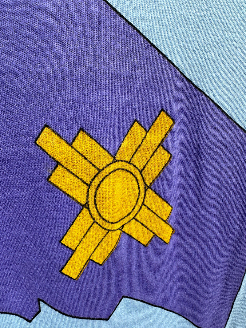 Light Blue New Mexico Purple Flag T-shirt