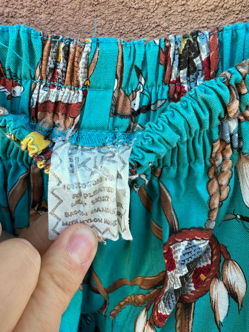Blue Native American Theme Broom Skirt