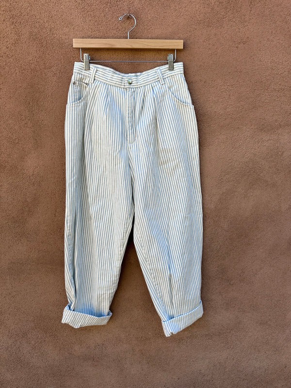 Railroad Stripe Baggy Jeans by Carlyle - Made in USA - W: 29/30