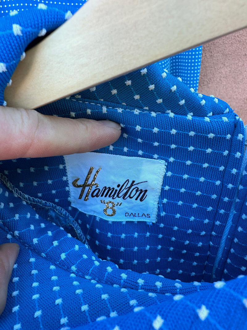 1960's Blue Polka Dot Pants & Blouse Set by Hamilton 8