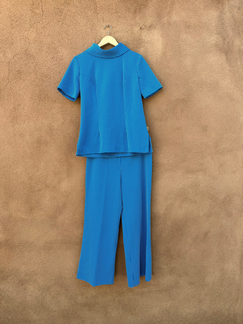 1960's Blue Polka Dot Pants & Blouse Set by Hamilton 8
