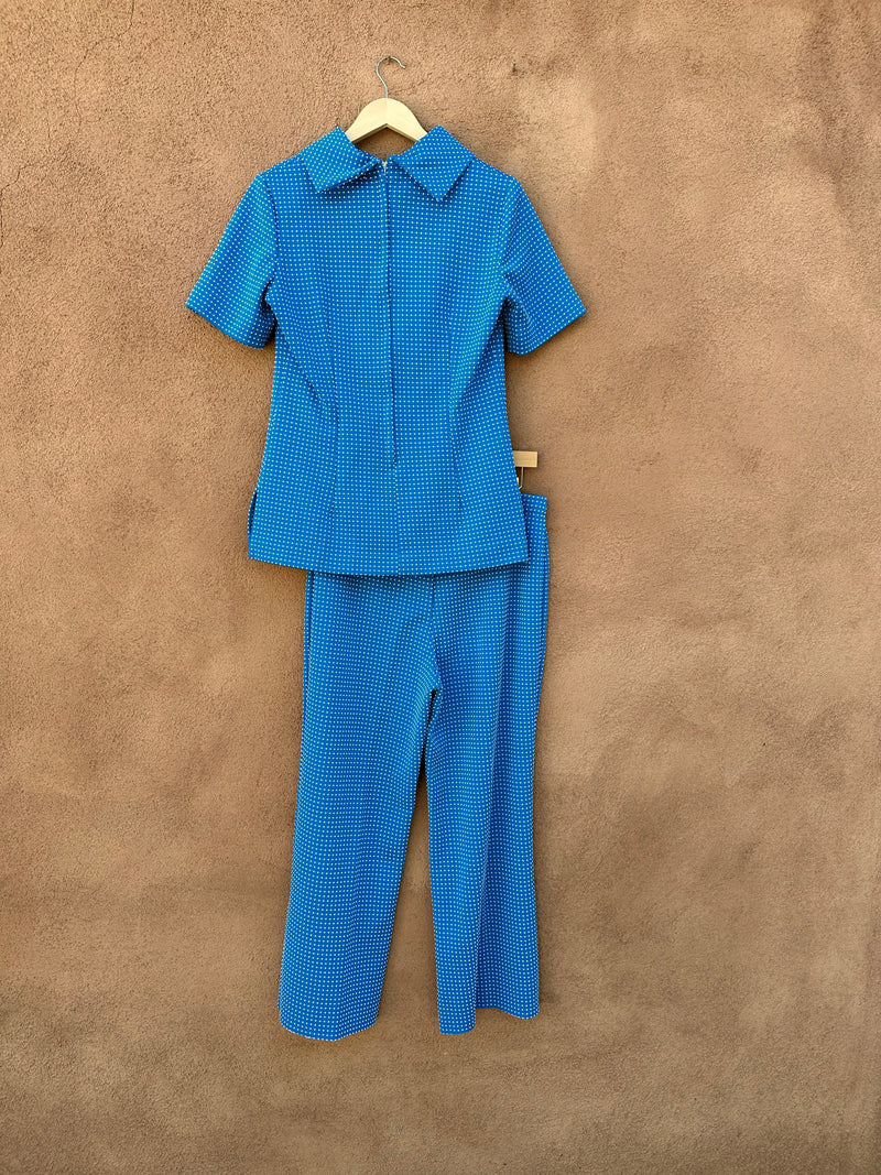 1960's Blue Polka Dot Pants & Blouse Set by Hamilton 8