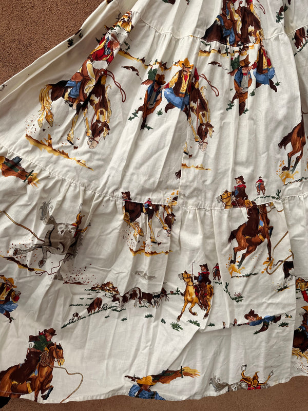 Long Cowboy Print Skirt