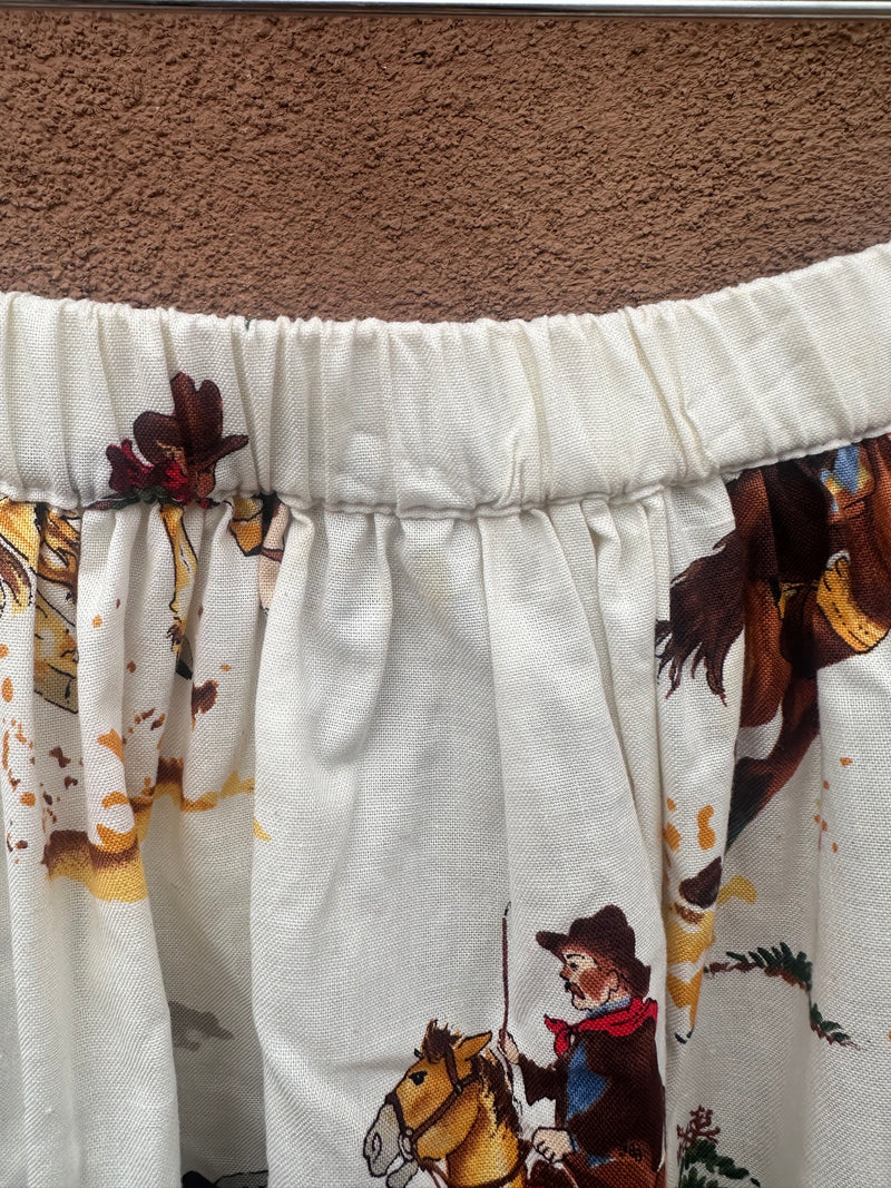 Long Cowboy Print Skirt
