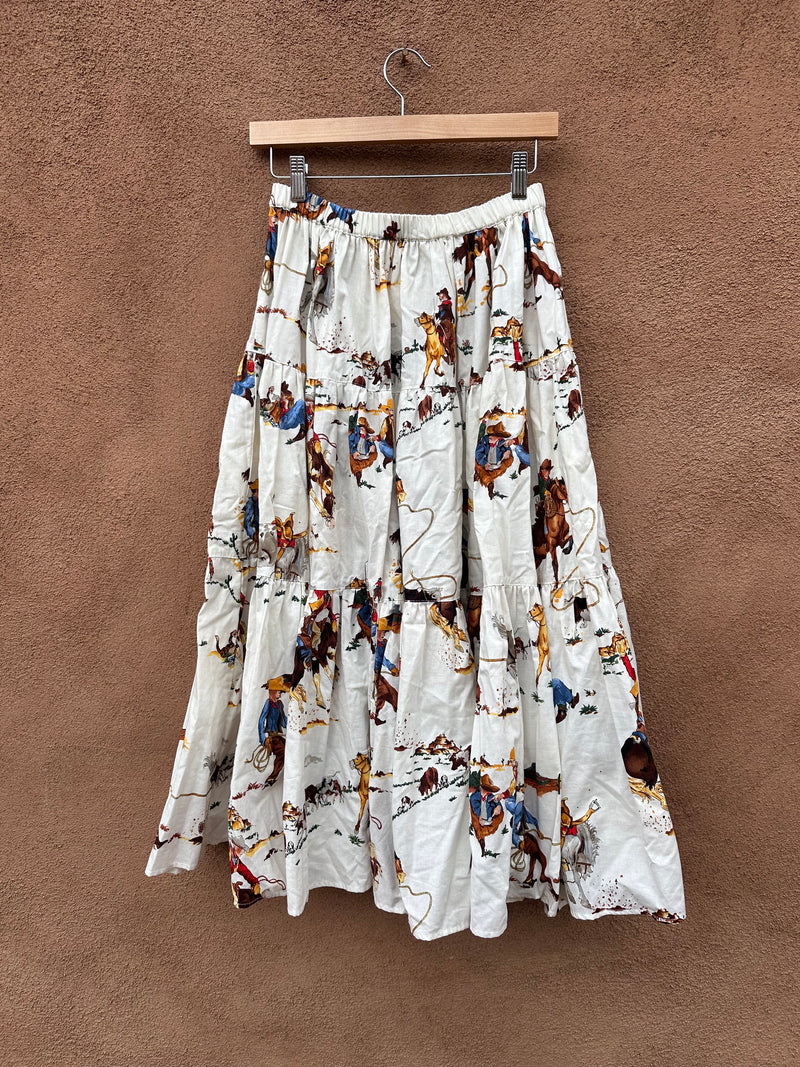 Long Cowboy Print Skirt