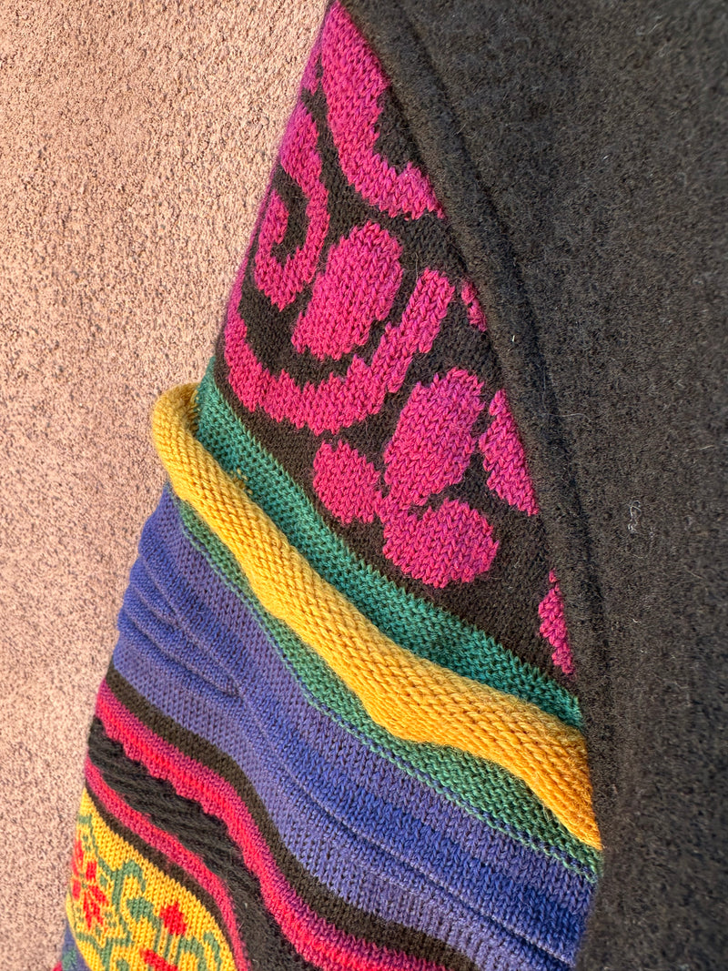 60's Geiger Wool Cardigan - Colorful Sleeves