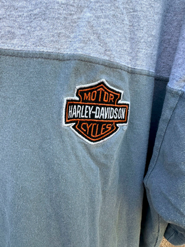 Embroidered Two Tone Harley Davidson T-shirt