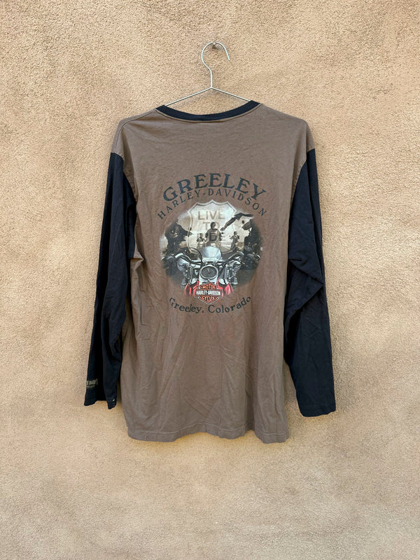 Greeley, CO Long Sleeve Harley Davidson Shirt - as is