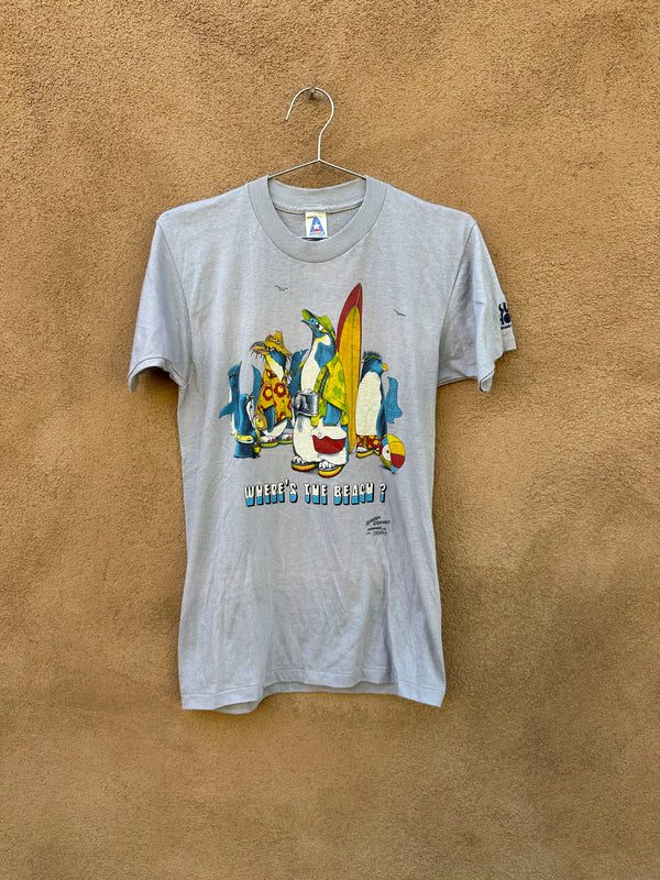 Where's the Beach Penguin T-shirt, 1980's