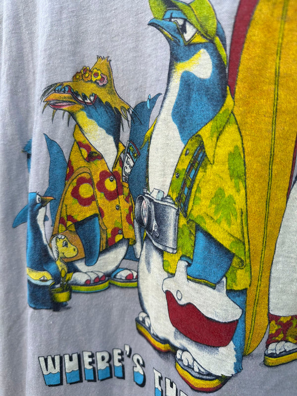 Where's the Beach Penguin T-shirt, 1980's
