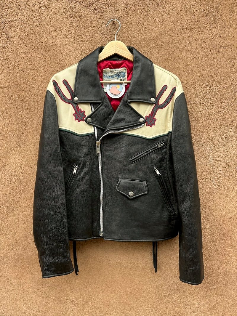 AVIREX ダブルライダースジャケット TEXAS 刺繍　90s Vintage Avirex Texas Motorcycle Jacket - Deadstock - Like New