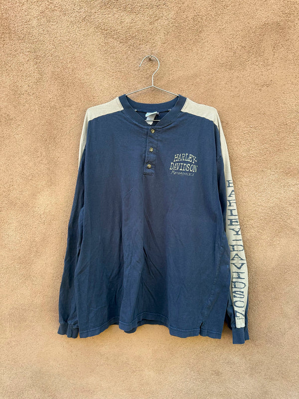 Long Sleeve Henley Harley Davidson Shirt