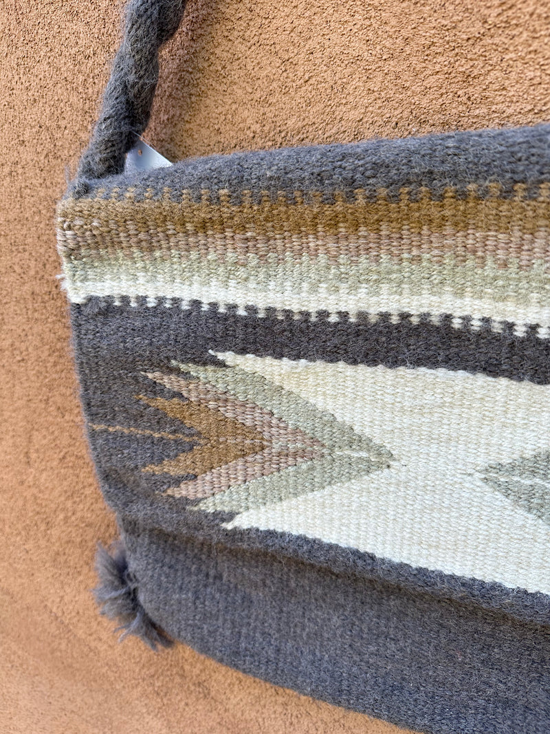 Gray Acrylic and Wool Southwestern Purse