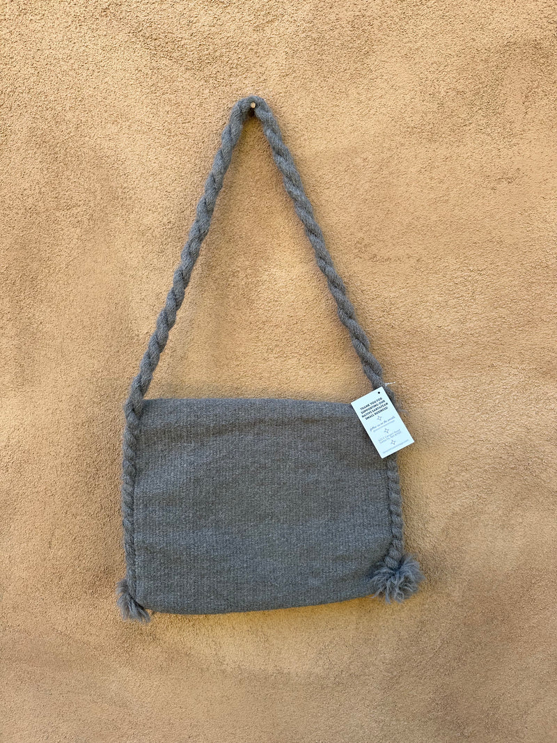 Gray Acrylic and Wool Southwestern Purse