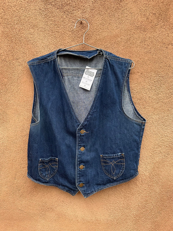 70's Era Denim Vest with Pockets