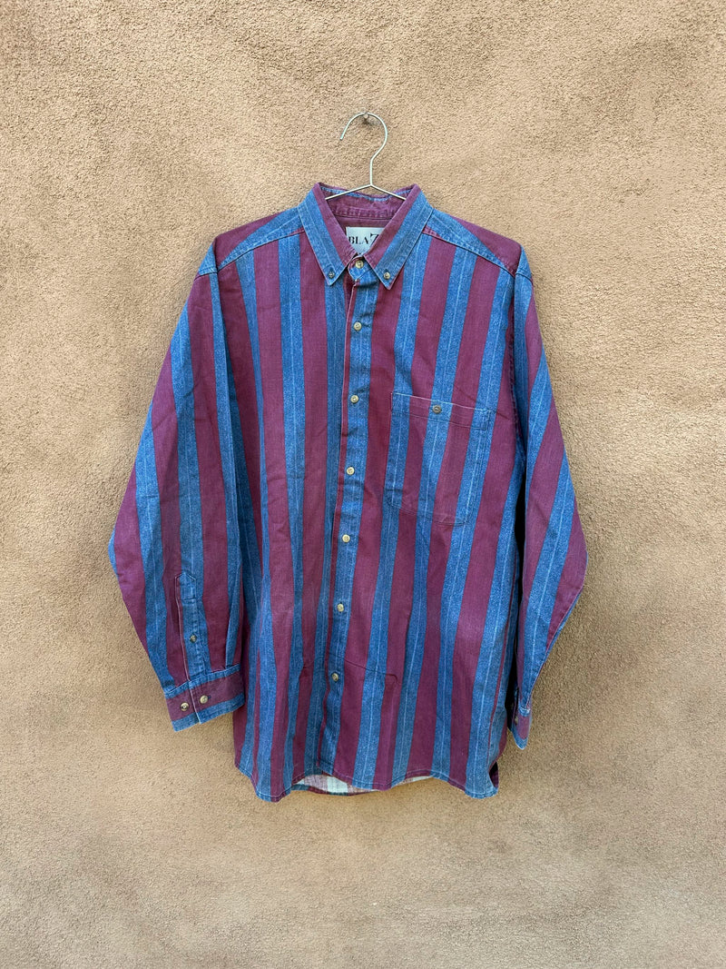 Striped Cotton Long Sleeve Shirt by Blazer