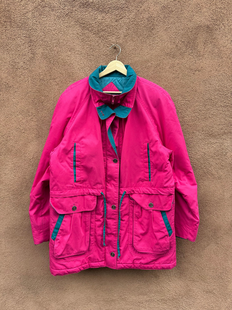 Pink & Teal Puffy Jacket by New Image
