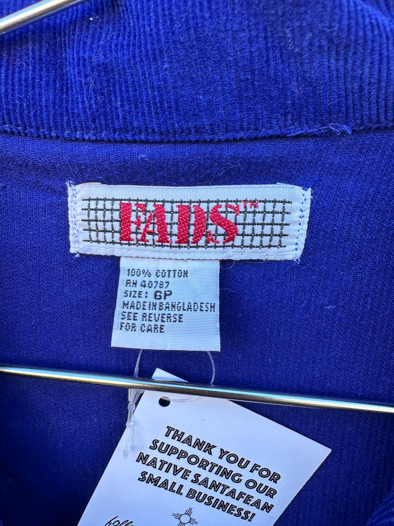 1980's FADS Corduroy Indigo Dress