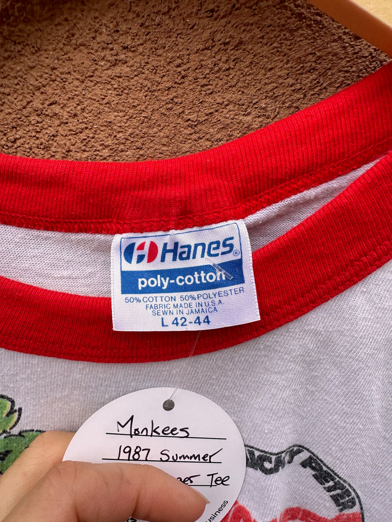 The Monkees 1987 Summer Tour Ringer Tee - as is