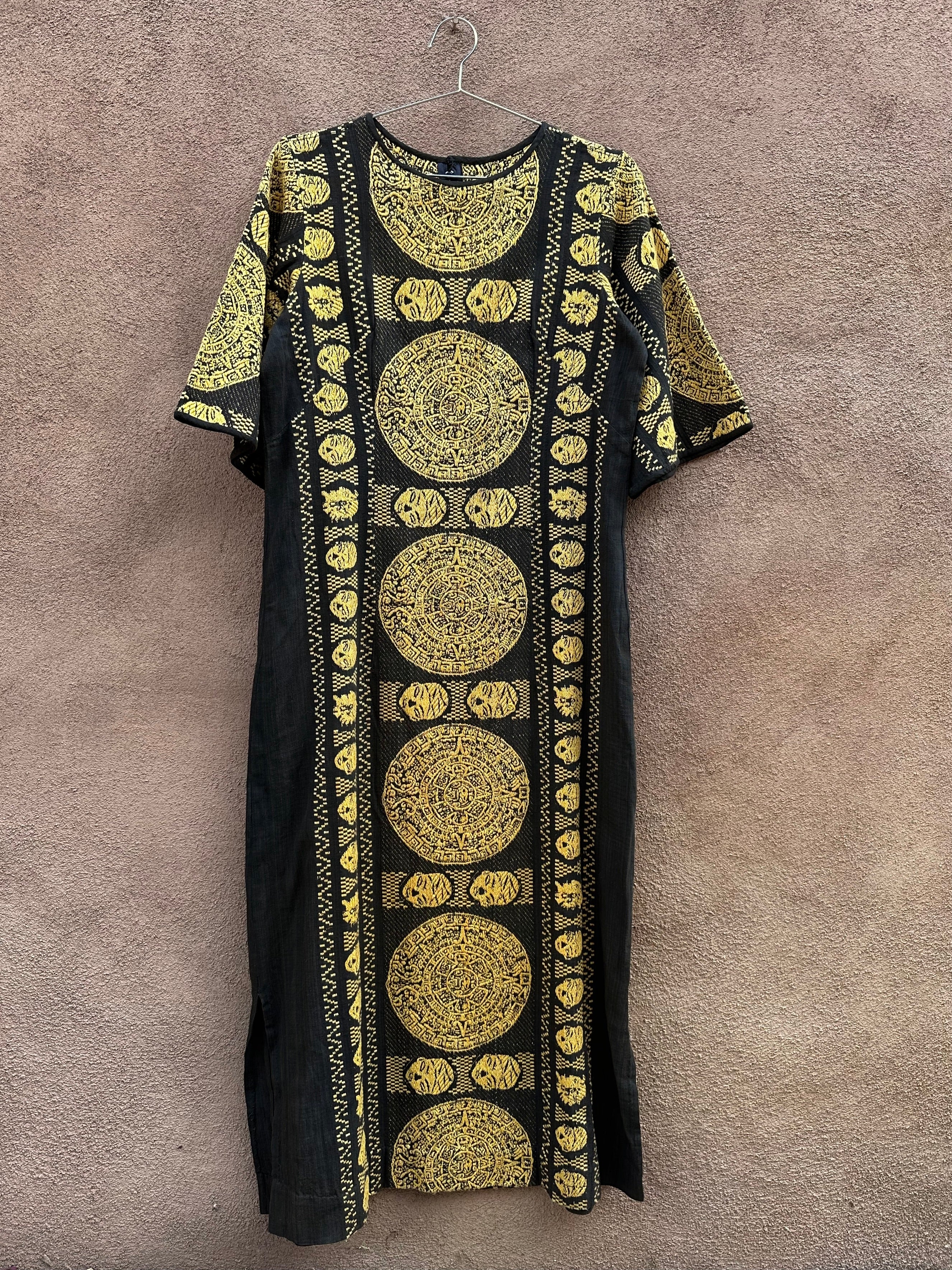 Long Aztec Robe Vintage Long Dress with Aztec Calendar – DESERT MOSS VINTAGE
