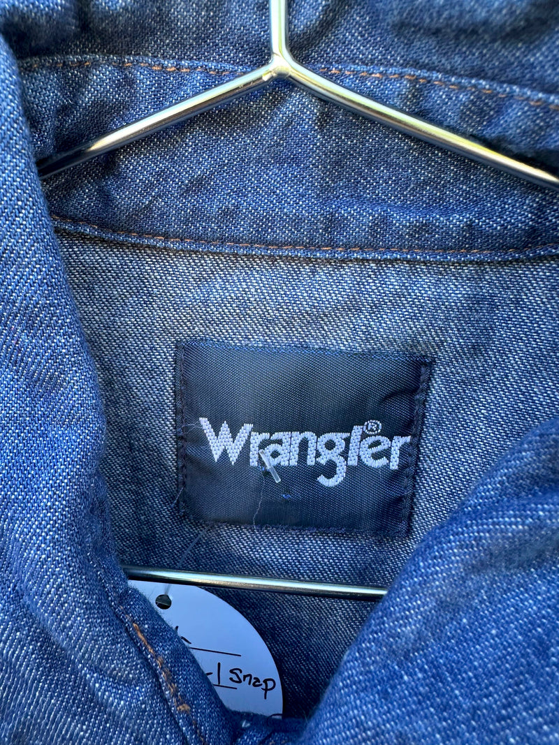 Mid Wash Wrangler Pearl Snap Shirt L/XL