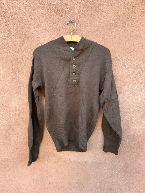 Olive Drab Jack Young Assoc., Inc. Wool Sweater - as is