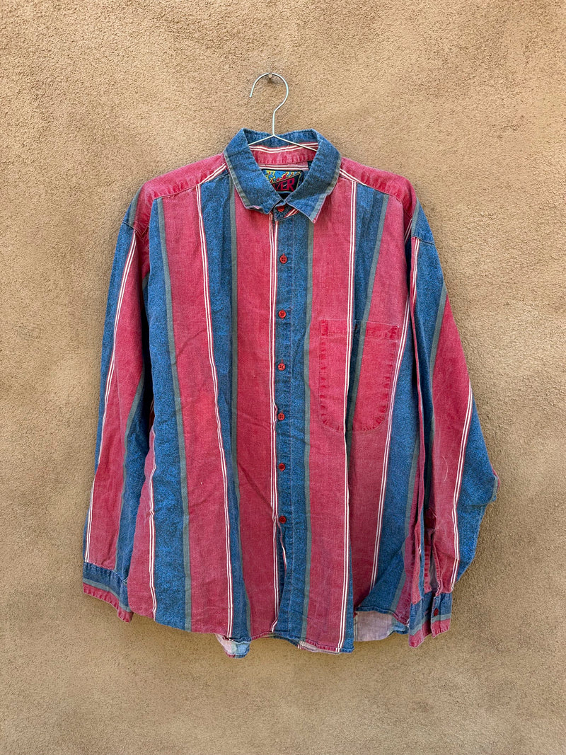 Striped Cotton Denim Shirt by Blazer