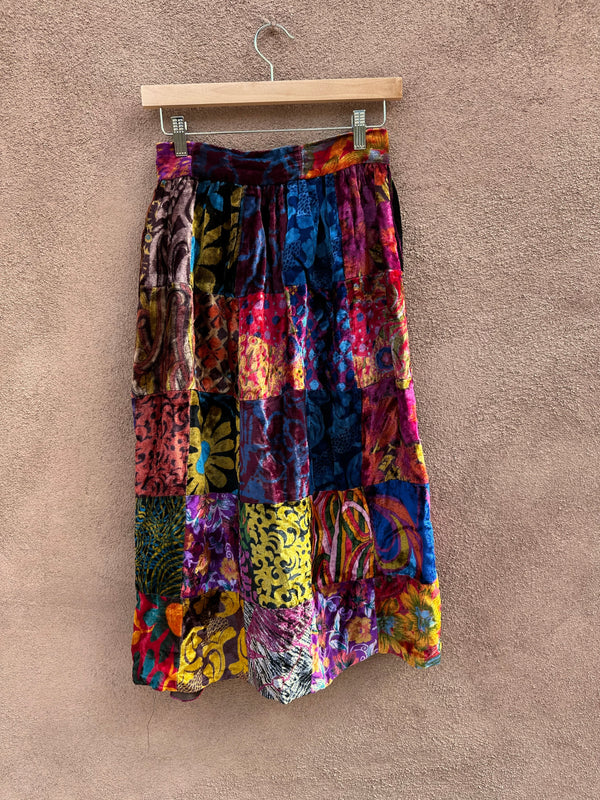 Patchwork Hippie Velveteen Skirt