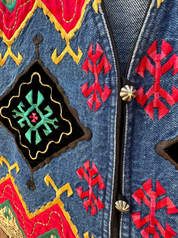 Kilim Embroidery Western Hairton Roberson Ropa Vest
