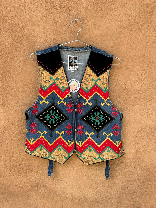 Kilim Embroidery Western Hairton Roberson Ropa Vest