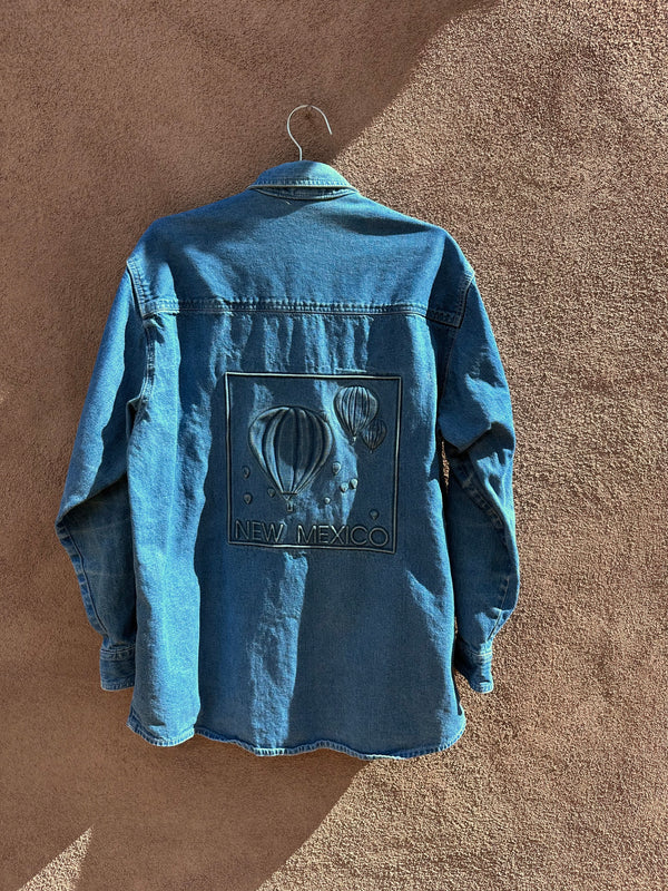 Embossed New Mexico Hot Air Balloon Denim Shirt