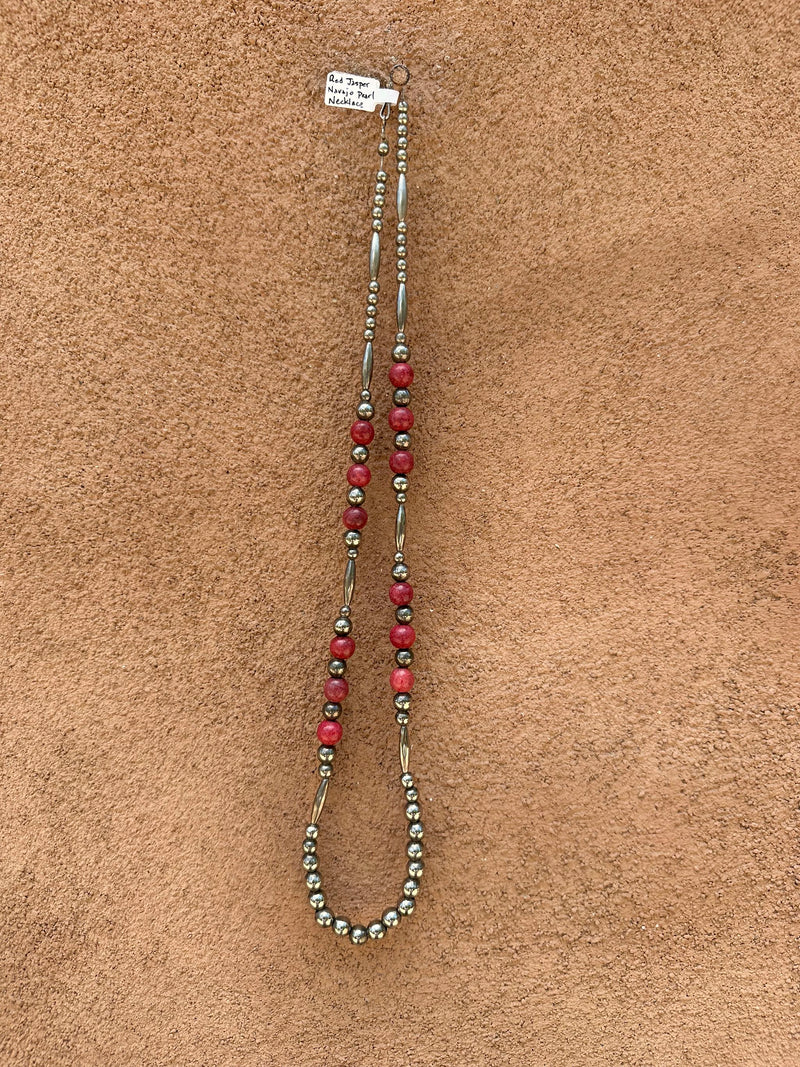 Red Jasper Navajo Pearl Necklace