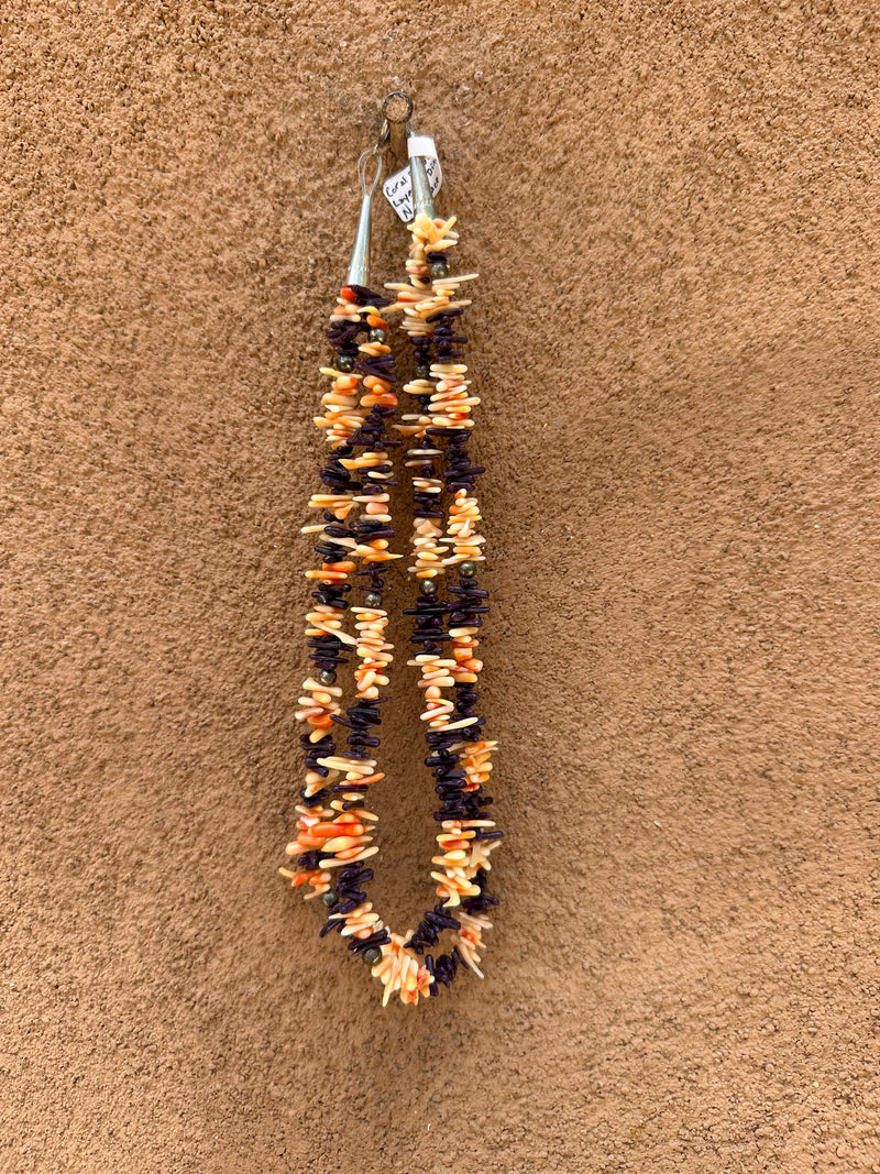 Coral Double Layered Diné Necklace