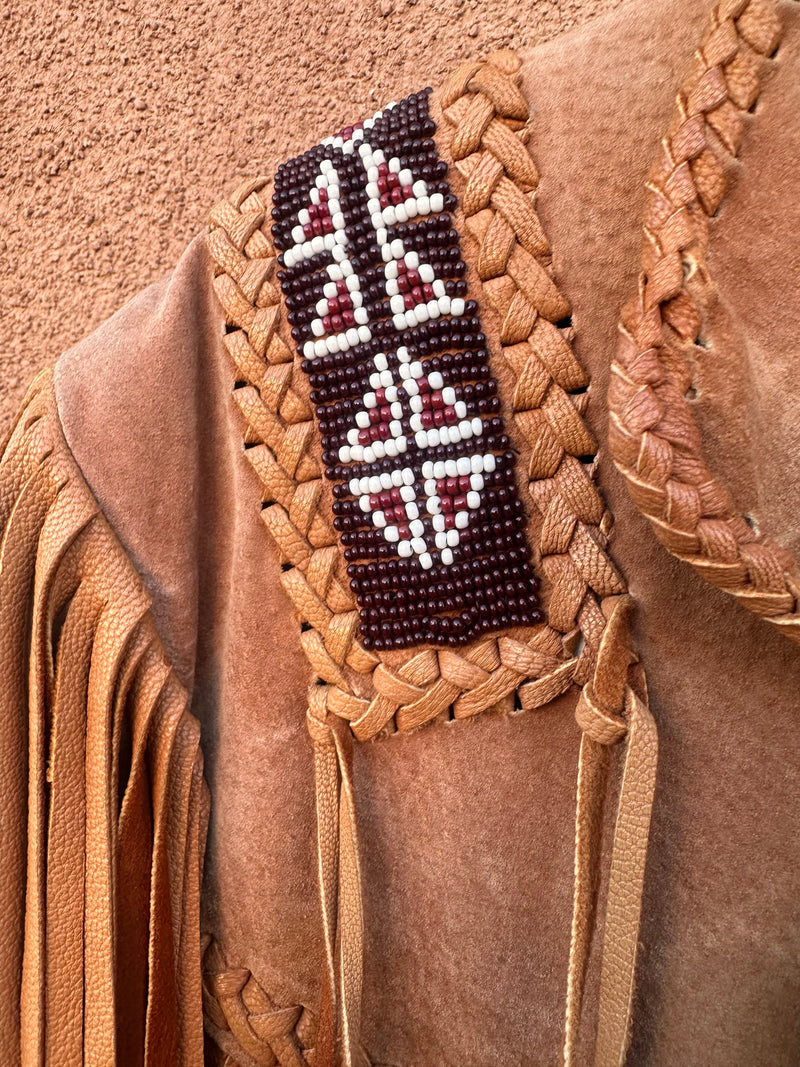 Buffalo Bill Style Echo Mountain Beaded & Fringed Leather Jacket