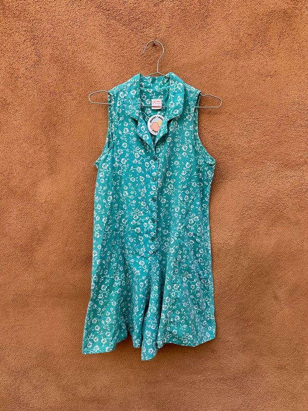 Floral Blue Romper by Circles 'n Sand