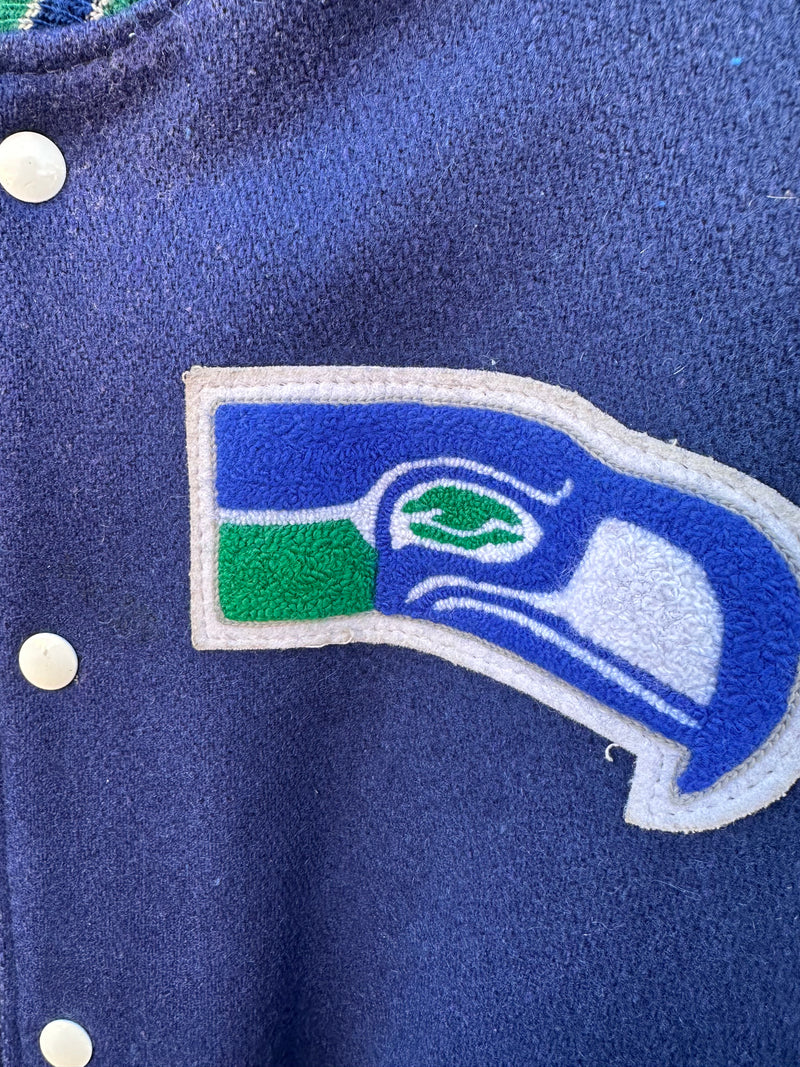 Seattle Seahawks 1980's Wool Blend Letterman Jacket