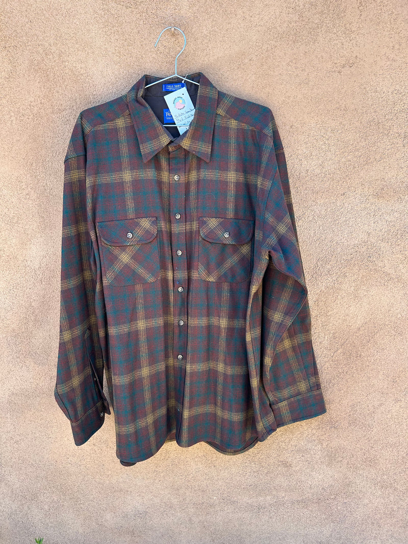 Pendleton Green/Brown Plaid Field Shirt - as is