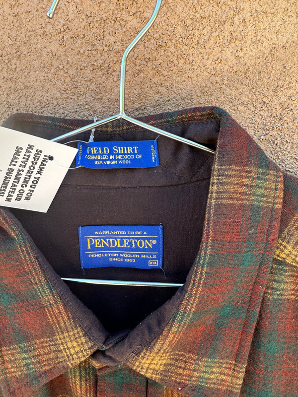 Pendleton Green/Brown Plaid Field Shirt - as is