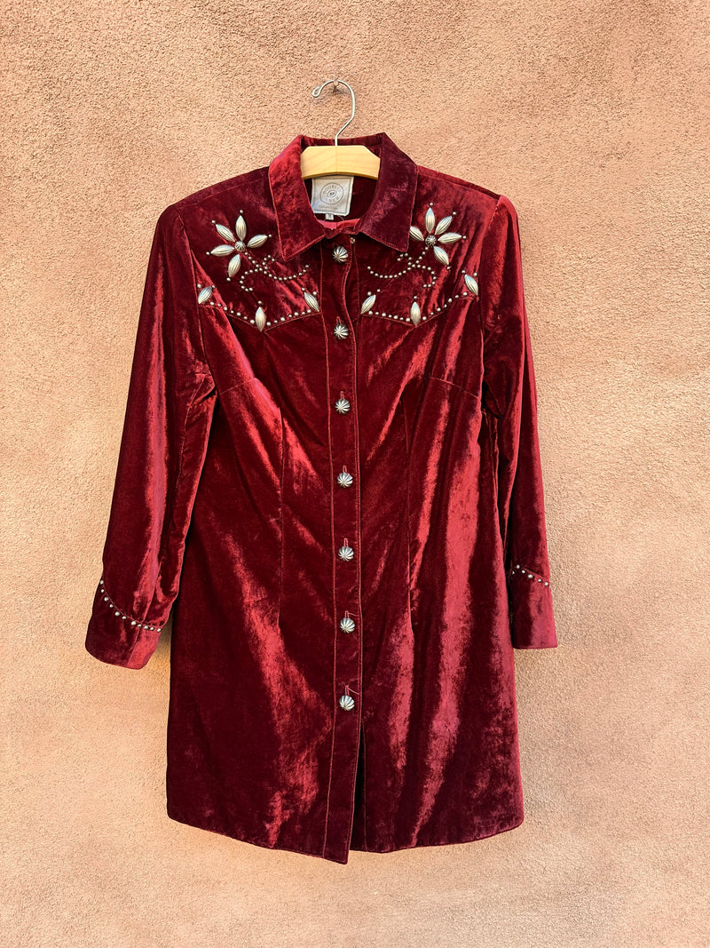 Double D Ranchwear Burgundy Velveteen Jacket