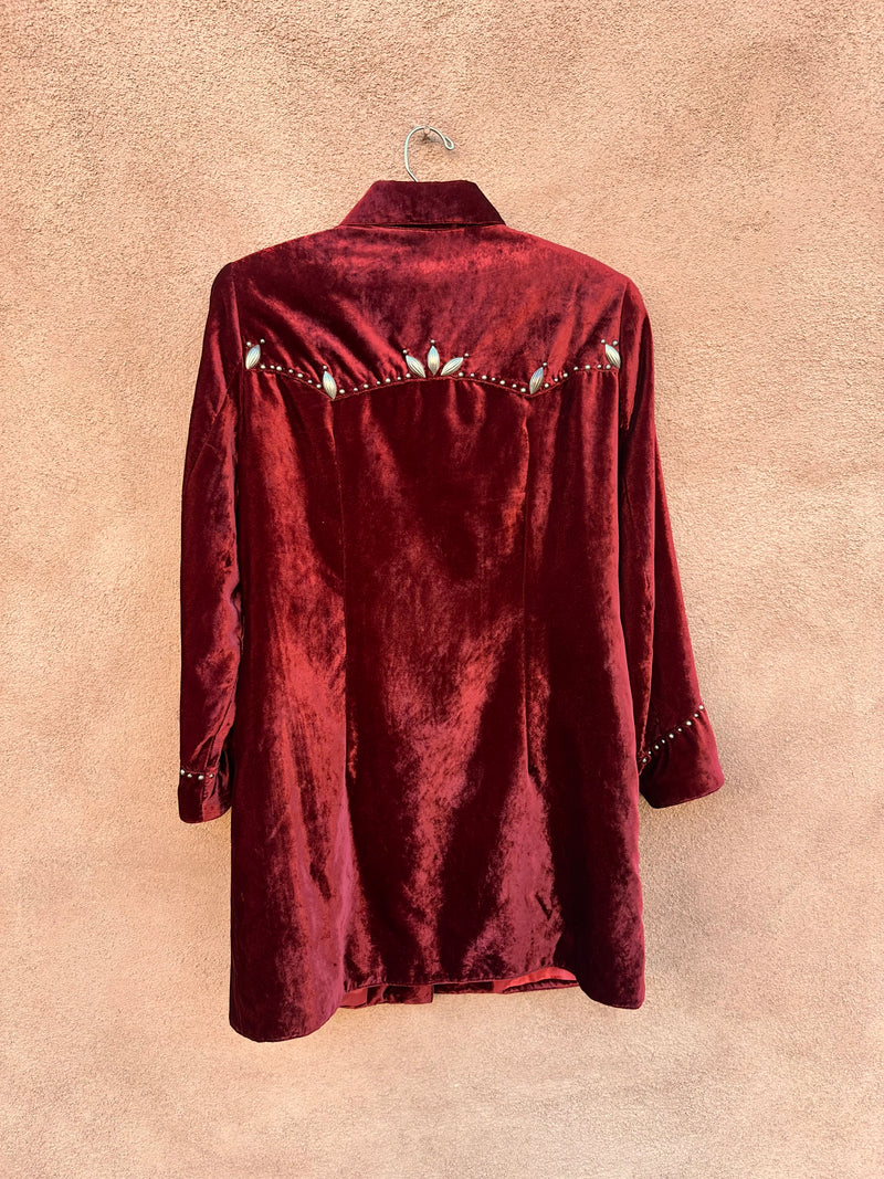 Double D Ranchwear Burgundy Velveteen Jacket