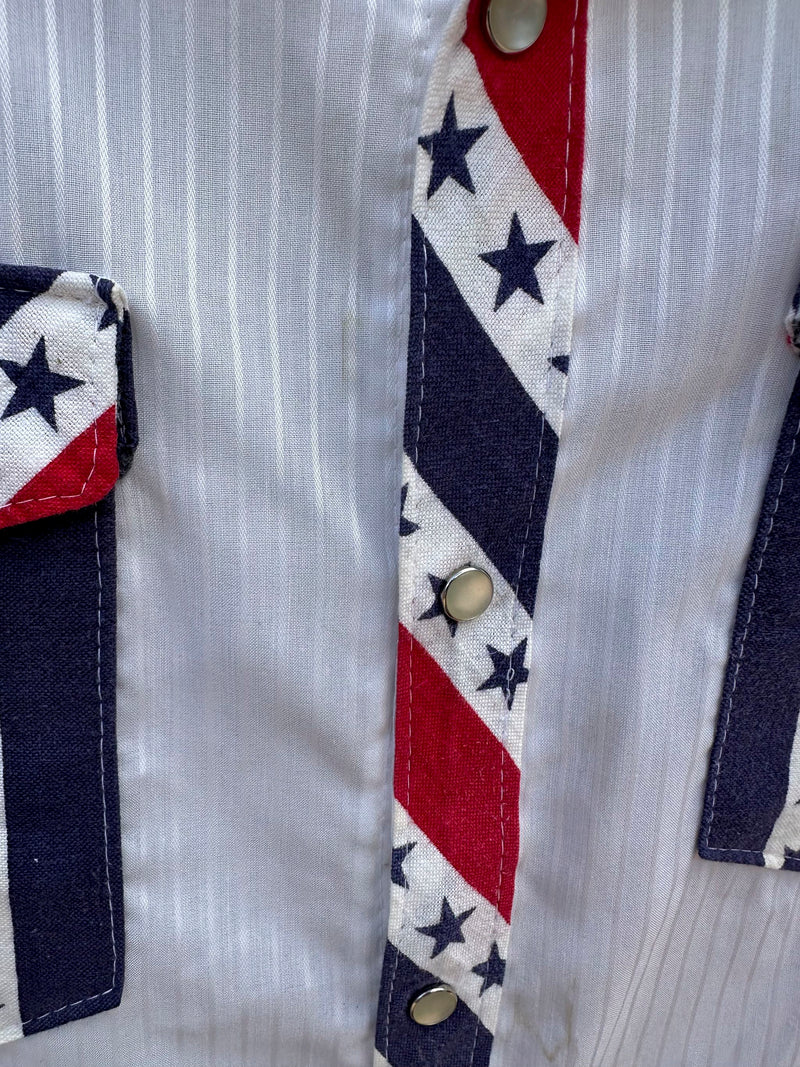 1970's Red, White & Blue Cowboy Shirt