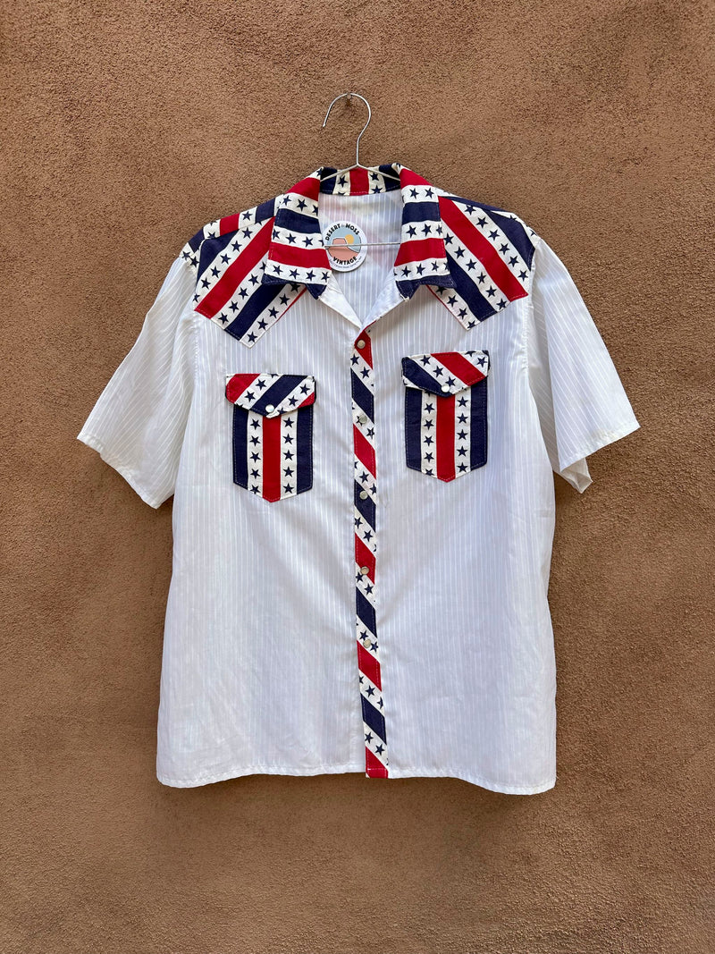 1970's Red, White & Blue Cowboy Shirt
