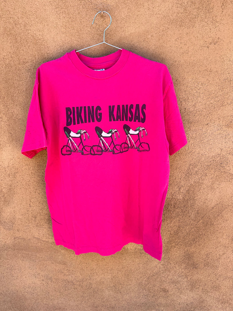 Magenta Biking Kansas T-shirt
