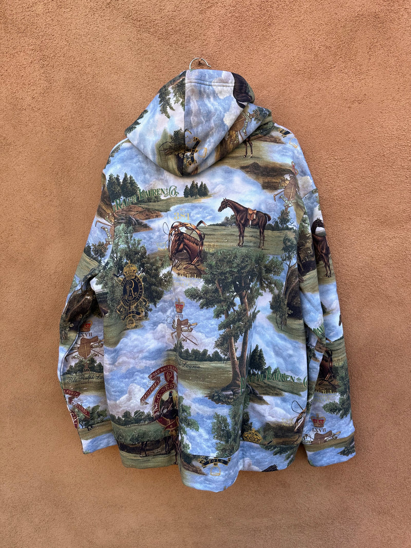 RL Polo All Around Print Hoodie with Kangaroo Pocket