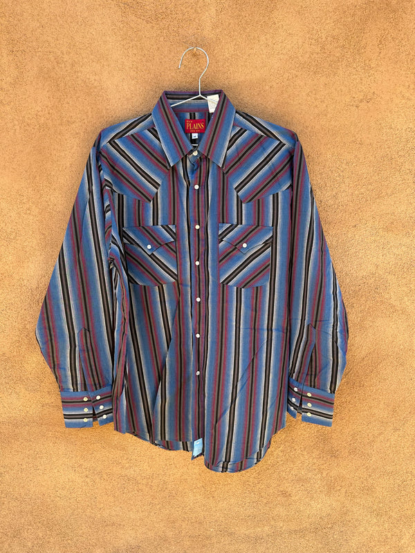 Purple and Blue with Metallic Stitch Roper Shirt
