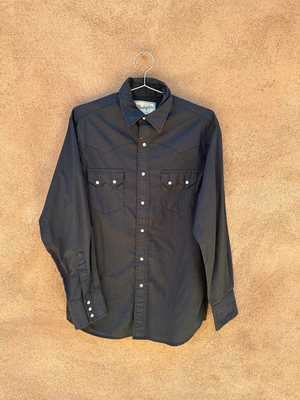 Black Wrangler Shirt with Pearl Snap Buttons
