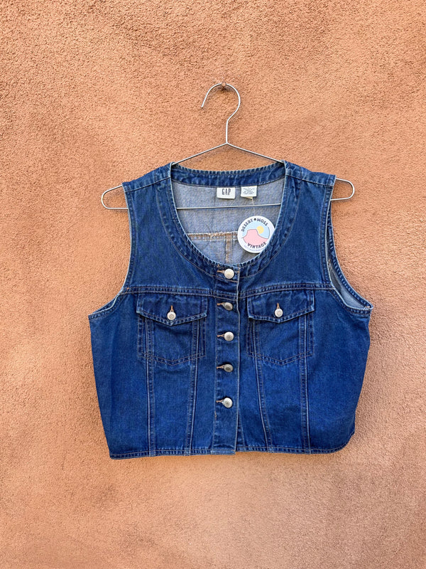 Sleeveless Cropped Denim Gap Vest