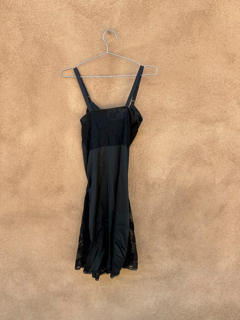 1960's Black Nighty by South Form, Union Made, USA - Slip Dress
